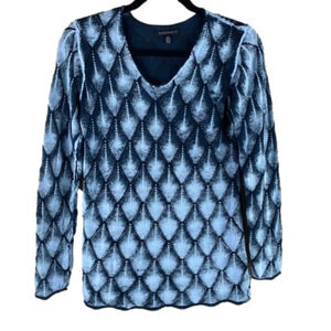 Parkhurst Textured Blue Long Sleeve Sweater